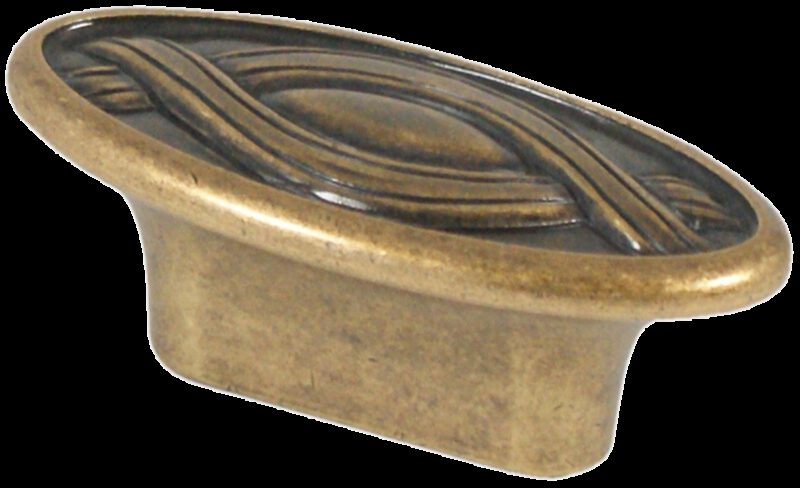 Castella Heritage Nouveau 32mm Oval Antique Brass Knob