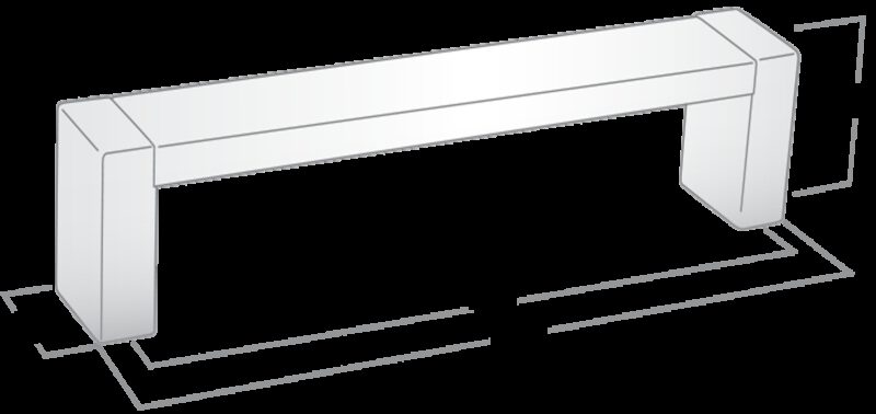 Castella Linear Mezzanine Insert Square Polished Chrome 128mm D Pull Handle