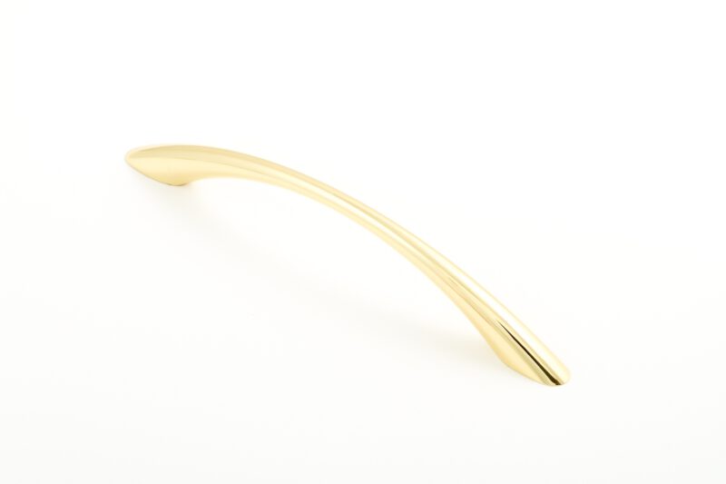 Castella Nostalgia Classic Polished Brass 128mm Tapered Bow C Pull Handle