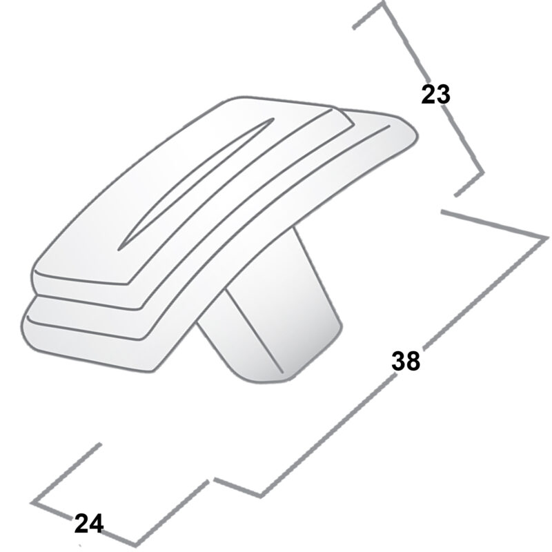 Castella Artisan Chisel 38mm Pewter Knob 086 038 14 Diagram