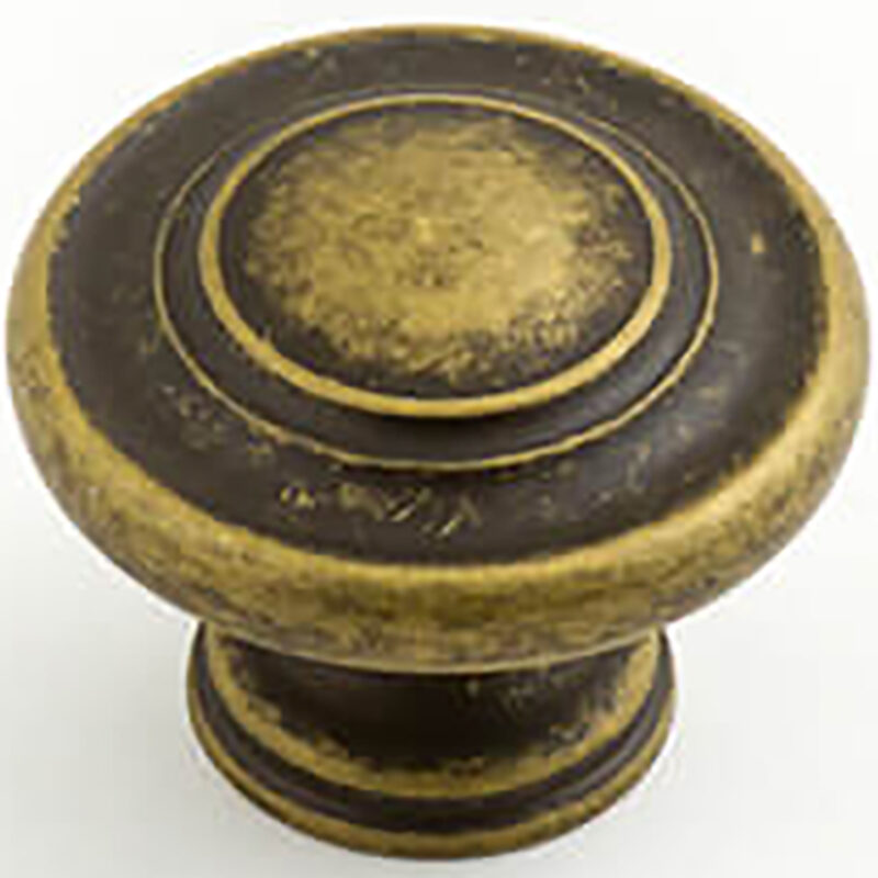 Castella Heritage Shaker Antique Brass 34mm Fluted Knob 56 034 003