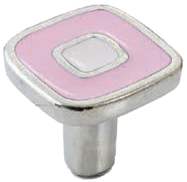 Dorset Vivo Collection Nickel Plate Pink and Light Pink 30mm Knob