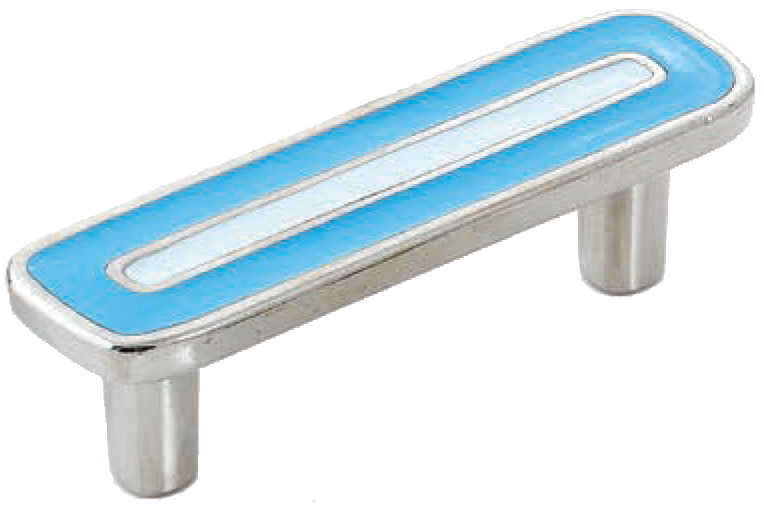 Dorset Vivo Collection Nickel Plate Blue and Light Blue 64mm Handle