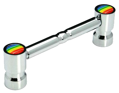 Rainbow Collection 3 Piece Chrome Plated Post and Rail 128mm Handle