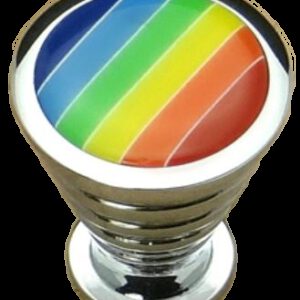 Rainbow Collection Chrome Plated Cone Shaped Rippled 25mm Knob