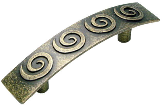 Cordoba Collection Nautilus Spiral Antique Brass 64mm Handle