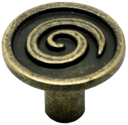 Cordoba Collection Nautilus Spiral Antique Brass 30mm Knob