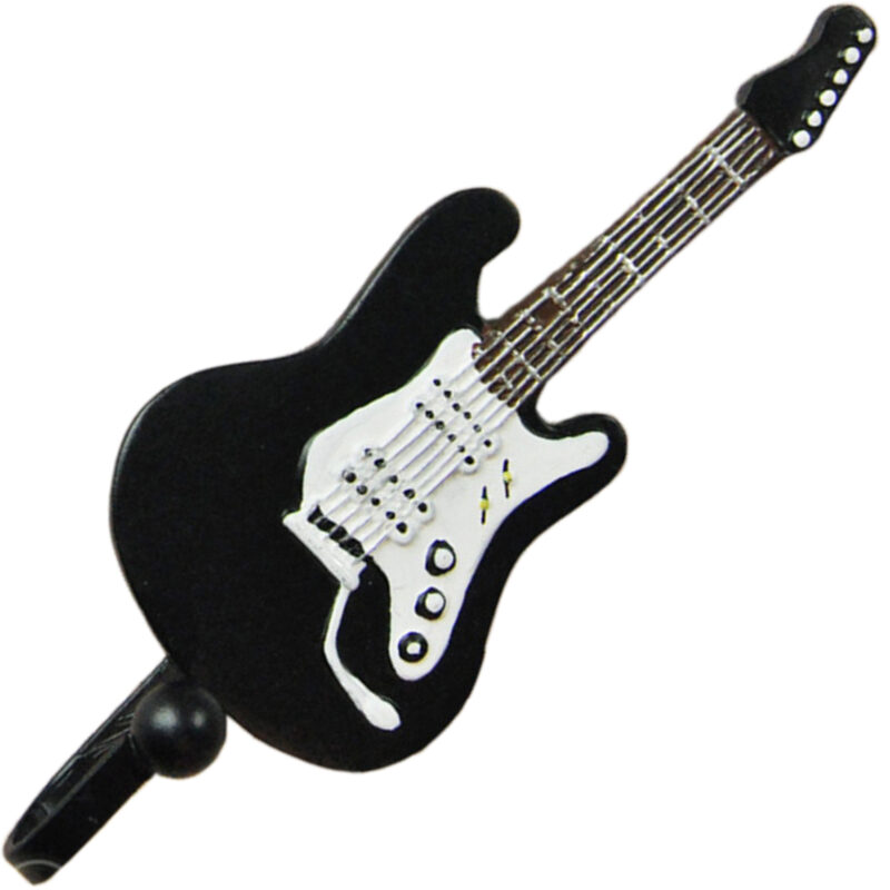Fender Stratocaster Guitar Shaped Decorative Coat Hook In Black 00