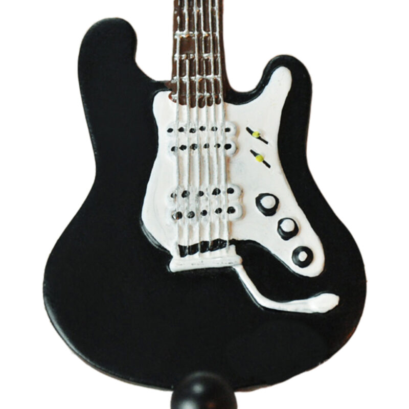 Fender Stratocaster Guitar Shaped Decorative Coat Hook In Black 02