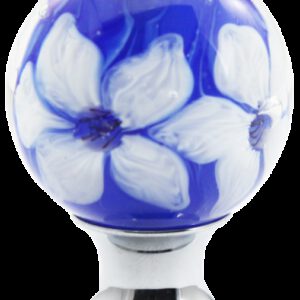 Novelle-Lee Unique White and Blue Boquet Millefiori Art Hand Crafted 25mm Glass Knob