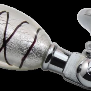 Novelle-Lee Optique Silver Leaf and Brown Hand Crafted 30mm Glass Drop Knob