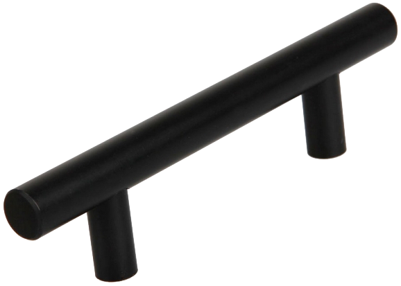 T-Bar Rail Matte Black 128mm Aluminium Handle
