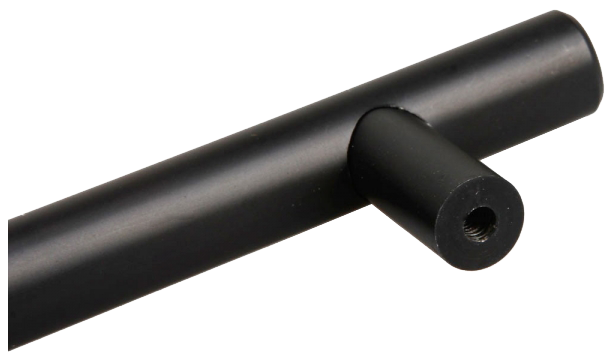 1395 T Bar Rail Matte Black 128mm Aluminium Handle