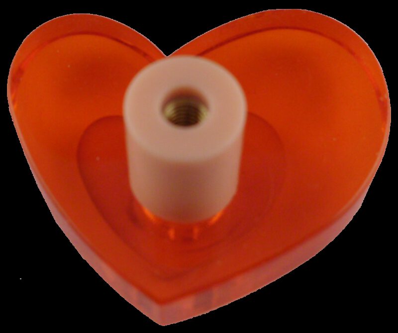 1476 Love Heart With Mini Heart Plastic 40mm Knob