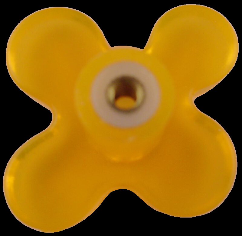 1486 Orange Flower Shape Plastic 51mm Knob