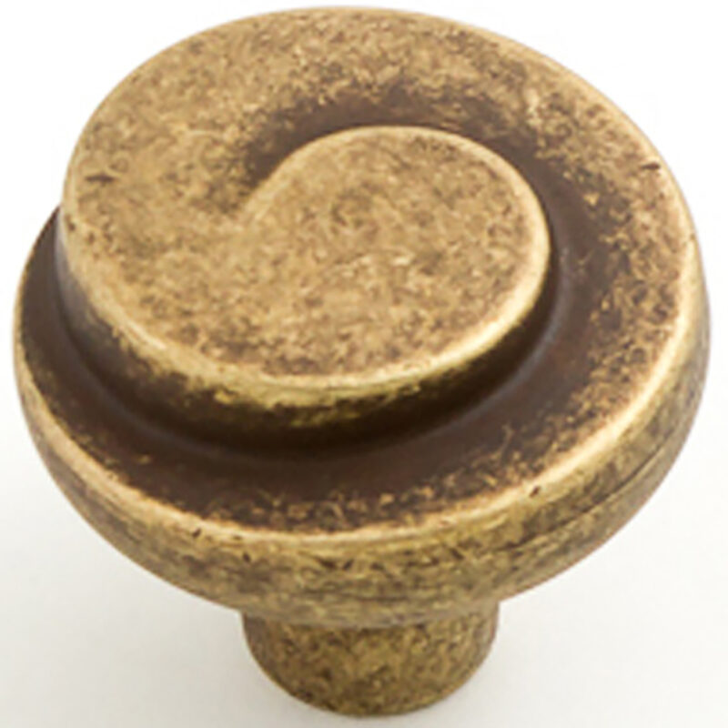Castella Artisan Plume 30mm Antique Brass Knob 736 030 03 1