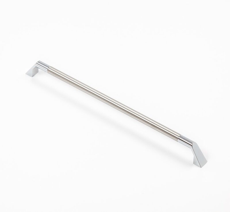 Castella Geometric Facet Stainless Steel and Polished Chrome C Pull 320mm Handle