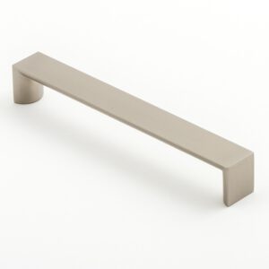 Castella Linear Planar Brushed Nickel Rounded Thick Flat D Pull 160mm Handle
