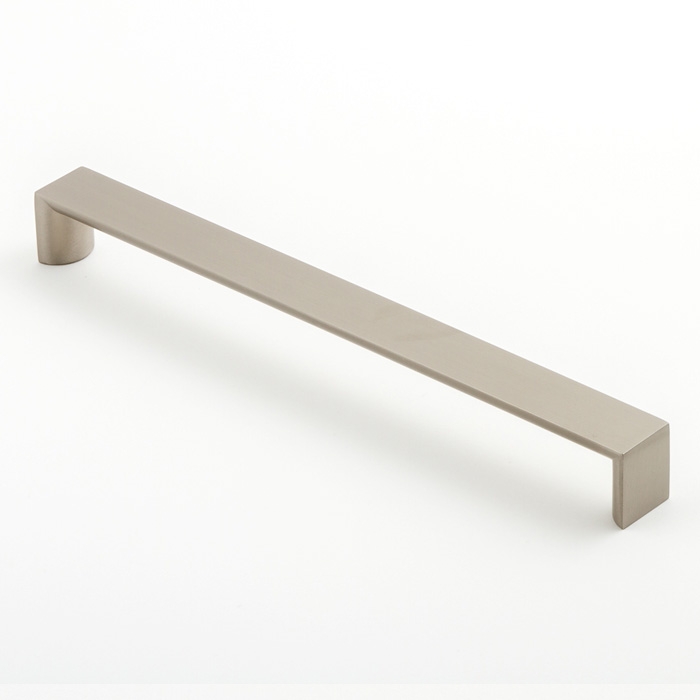 Castella Linear Planar Brushed Nickel Rounded Thick Flat D Pull 224mm Handle