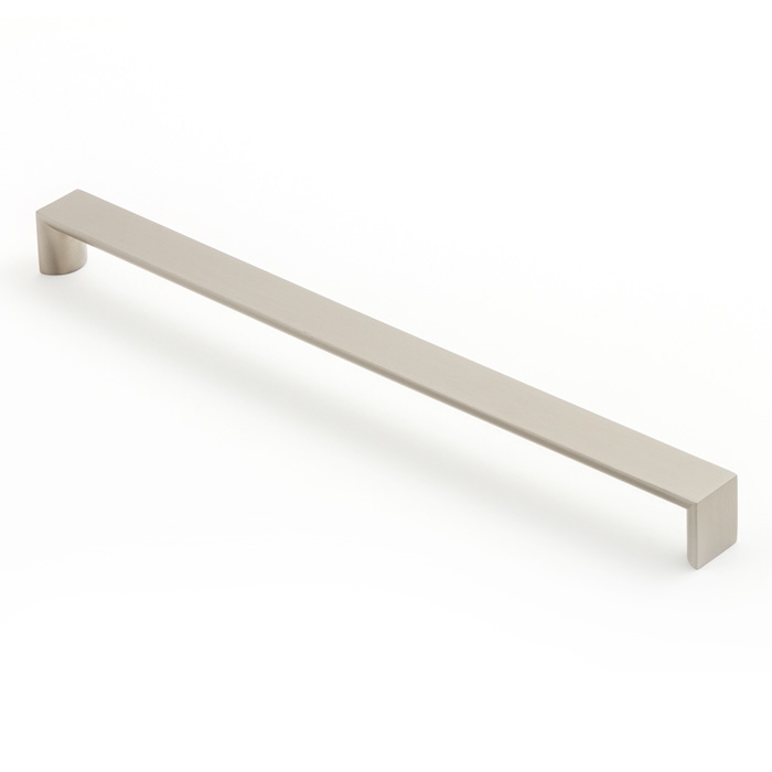 Castella Linear Planar Brushed Nickel Rounded Thick Flat D Pull 288mm Handle