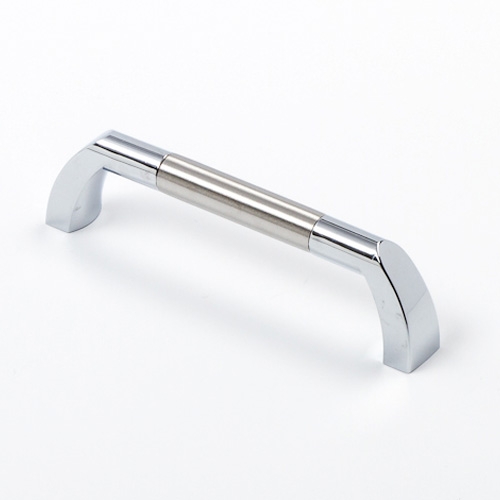 Castella Statement Accent Stainless Steel and Polished Chrome C Pull 96mm Handle