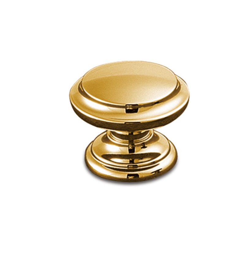 Castella Heritage Sovereign Gold Plated Fluted 35mm Round Knob