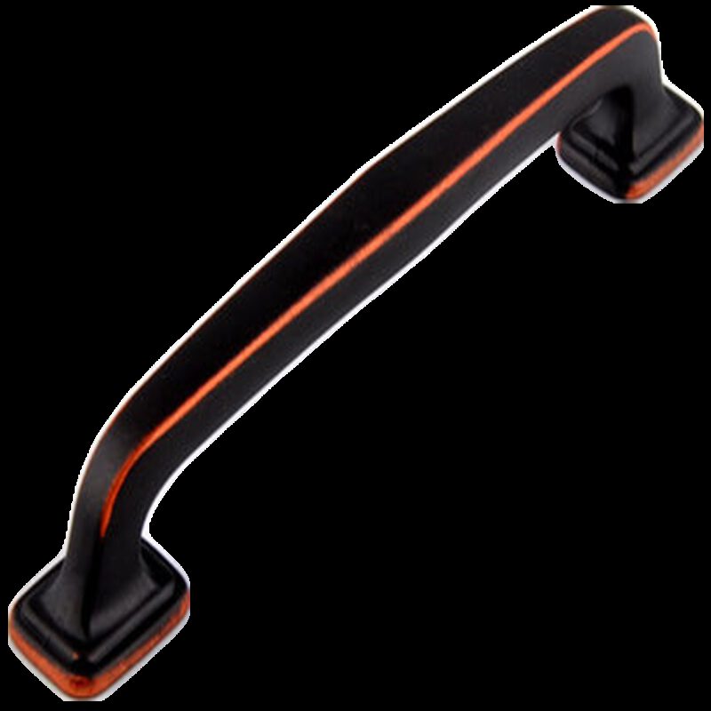 Small Town Collection Antique Black with Red Copper Highlight 128mm D Pull Handle