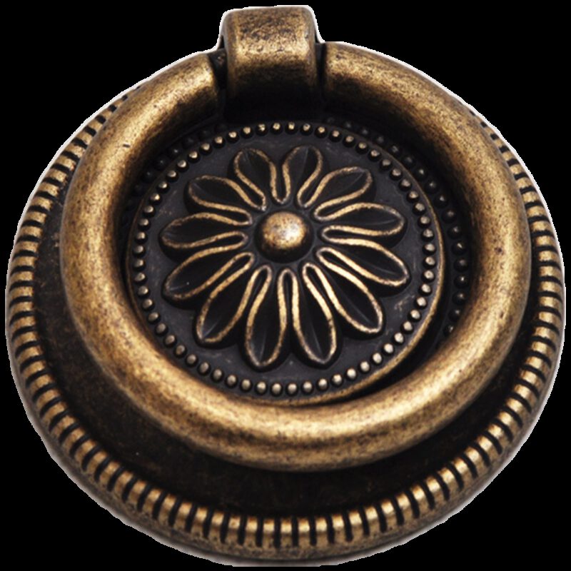 Small Town Collection Bronze Sunflower 54mm Swivel Round Ring Drop Pull