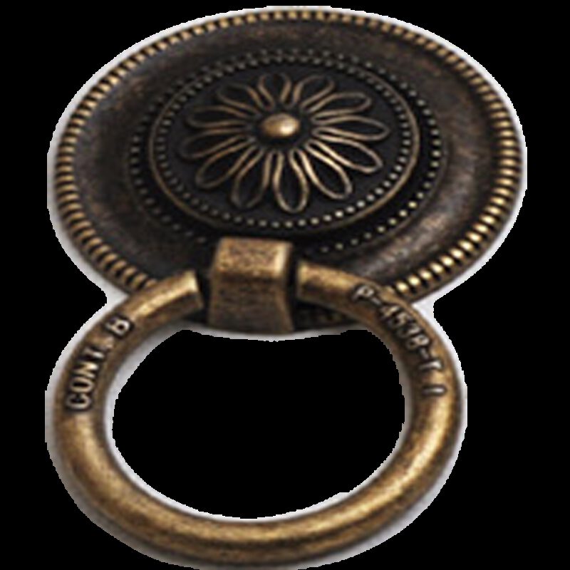 3681 Small Town Collection Bronze Sunflower 54mm Swivel Round Ring Drop Pull