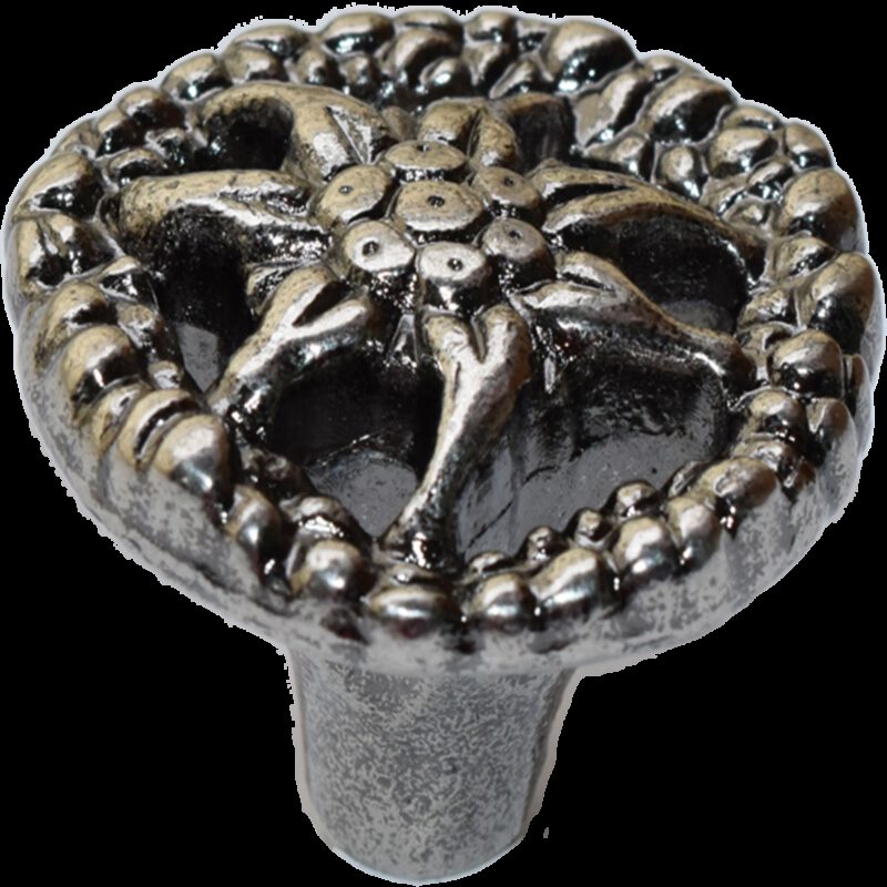 4117 Water Lotus Seed Pod Antique Silver 35mm Round Knob