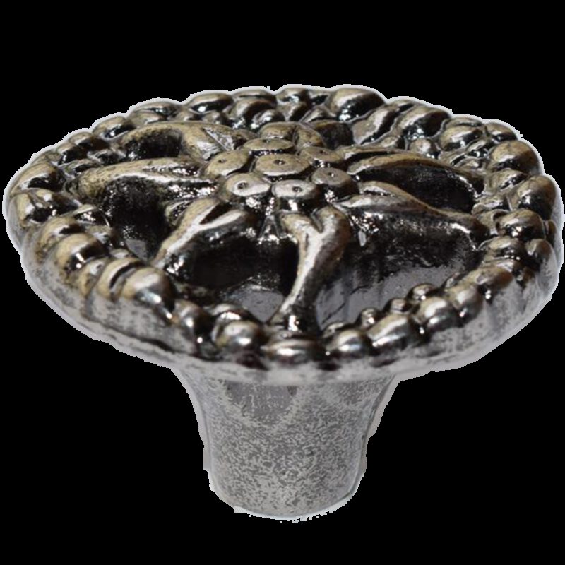 4118 Water Lotus Seed Pod Antique Silver 35mm Round Knob
