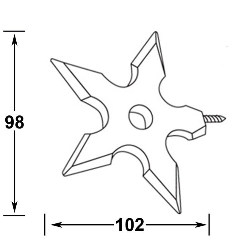 Ninja Shuriken Throwing Star Decorative 102mm Coat Hook Byw Nch 102 Ss Ch Diagram