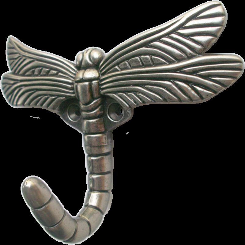 4215 Mazari Dragonfly Antique Silver 115mm Single Prong Coat Hook