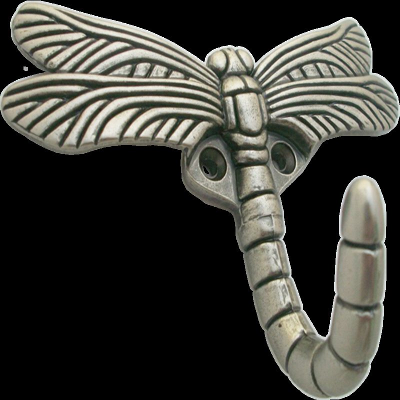 4216 Mazari Dragonfly Antique Silver 115mm Single Prong Coat Hook