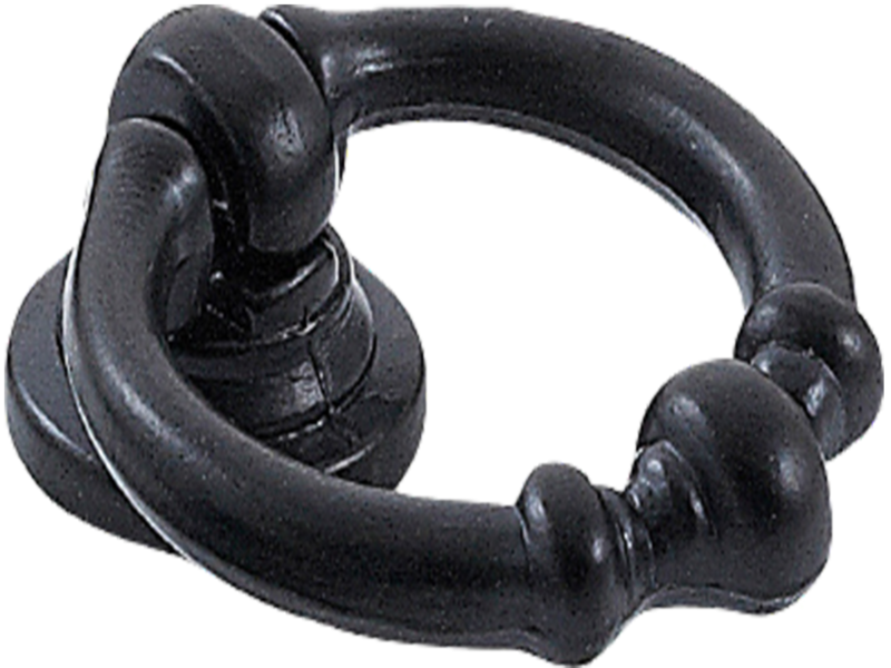 Furnware Dorset Black Swivel 44mm Small Ring Drop Pull Handle Dc012 Bl