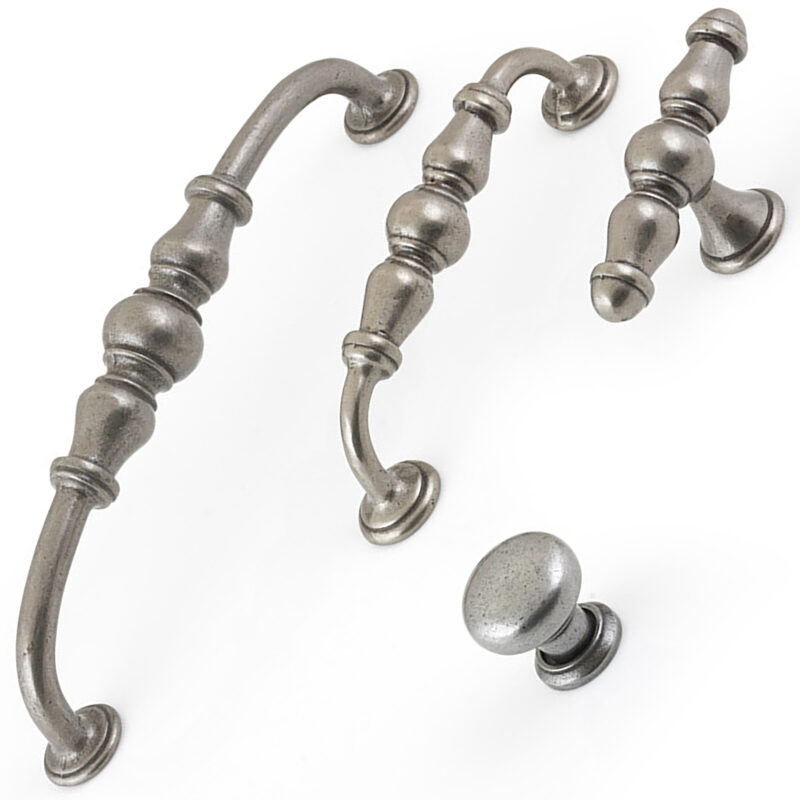 Furnware Dorset Bordeaux Collection Pewter Finish Cast Iron Handles Knobs Multi1