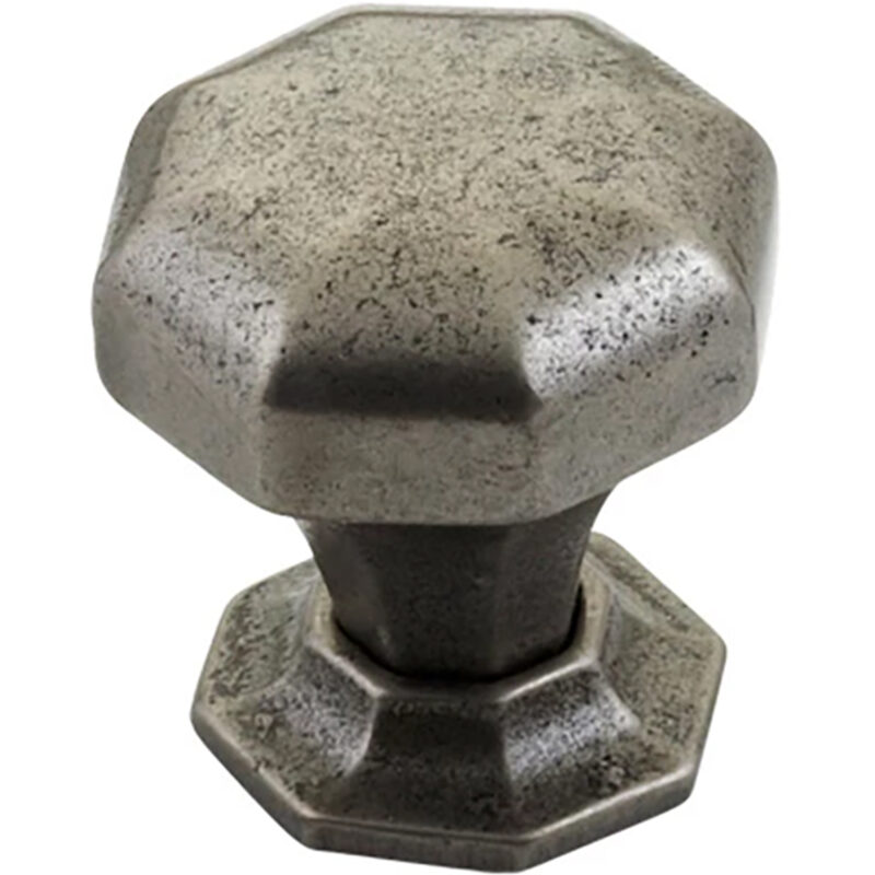 Furnware Dorset Montrose Collection Pewter Finish 32mm Cast Iron Octagonal Knob Dst Kb3885 32 Pw