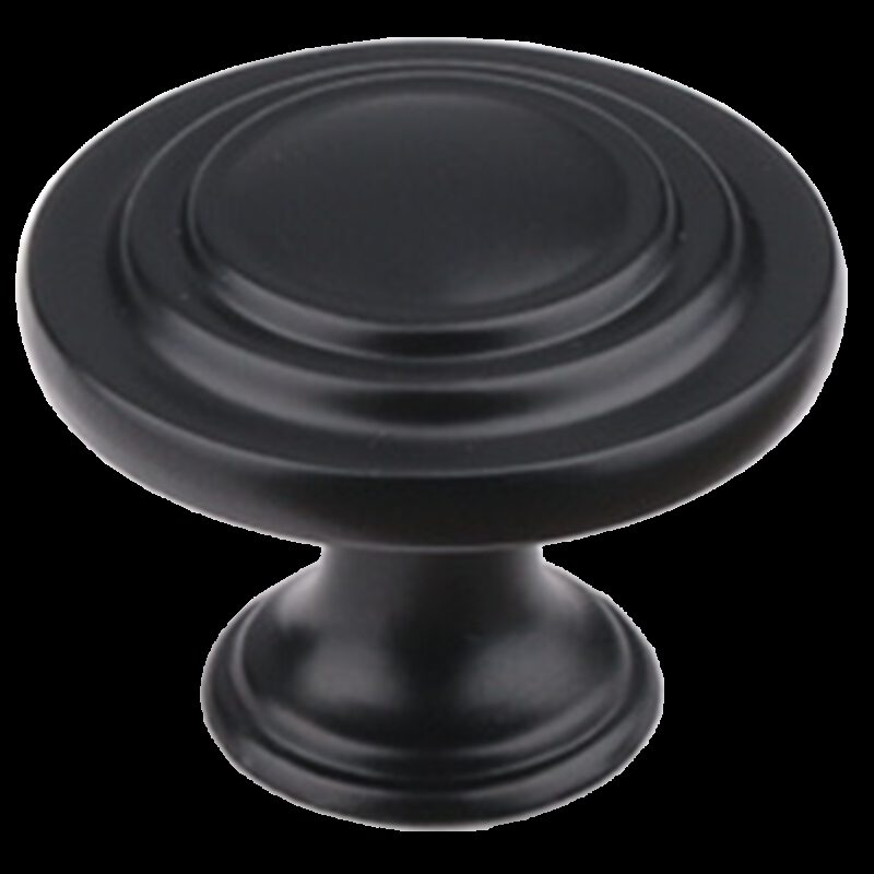5045 Sencillo Eleganta Karama Collection Matte Black 32mm Fluted Triple Concentric Round Knob