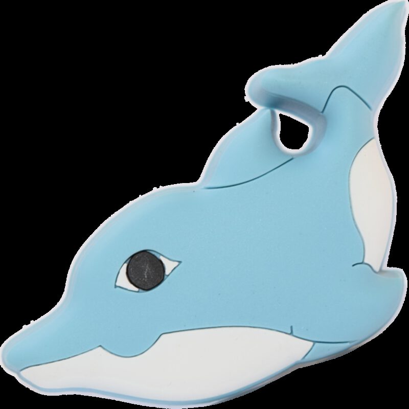 5066 Adorable Light Blue And White Dolphin 62mm Soft Plastic Knob