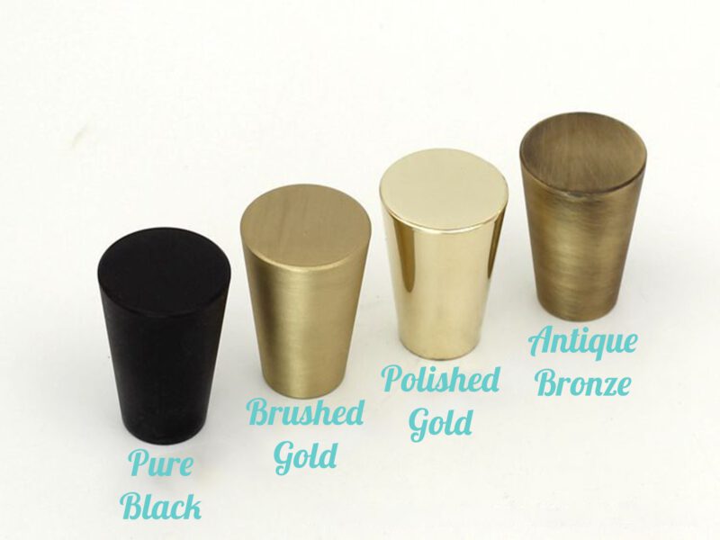 5077 Zen Pure Black 20mm Large Cone Solid Brass Knob