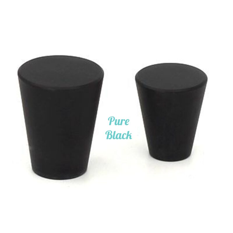 5078 Zen Pure Black 20mm Large Cone Solid Brass Knob