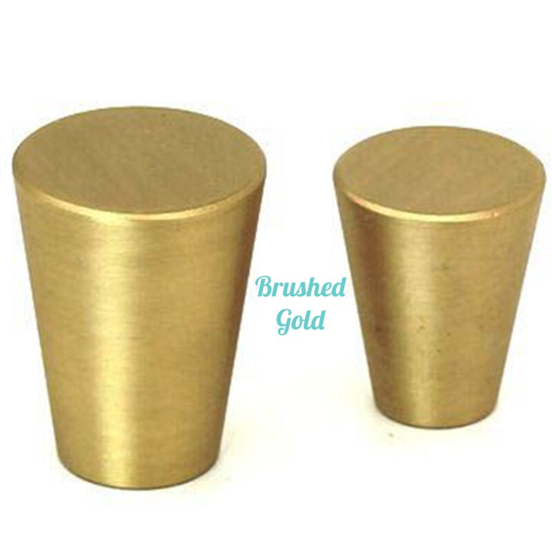 5093 Zen Brushed Gold 17mm Fine Cone Solid Brass Knob