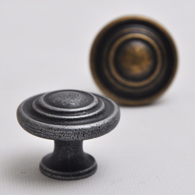 5177 Small Town Collection Pewter 33mm Contentric Fluted Round Knob