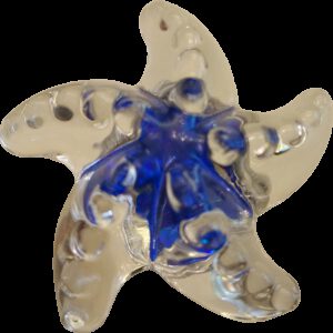 5317 Mediterranean Cute Clear Crystal With Blue Flashes 47mm Starfish Shaped Knob