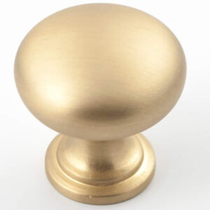 Castella Heritage Shaker Brushed Gold 30mm Round Mushroom Knob 50 030 032