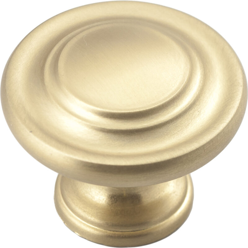 Castella Heritage Shaker Brushed Gold 34mm Fluted Round Knob 56 034 032 2