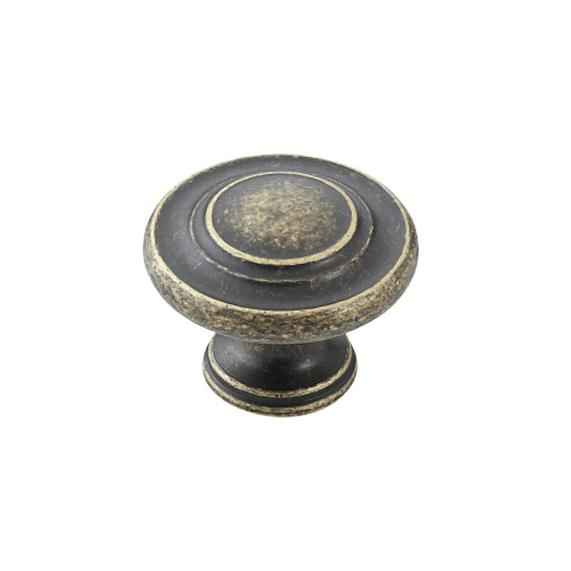 Furnware Dorset Florencia Shaker Antique Brass 33mm Concentric Fluted Knob Dst Ctck Ab 1