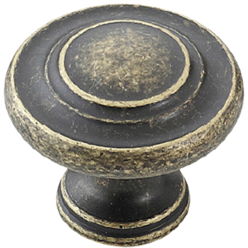 Furnware Dorset Florencia Shaker Antique Brass 33mm Concentric Fluted Knob Dst Ctck Ab 2