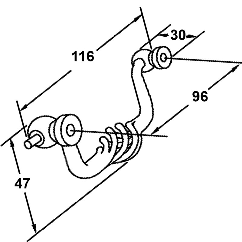 Furnware Dorset Varese French Provincial Black 96mm Wire Swivel Bail Handle Bvs96 Bl Diagram