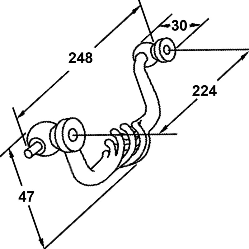 Furnware Dorset Varese French Provincial Black 224mm Wire Swivel Bail Handle Bvs224 Bl Diagram